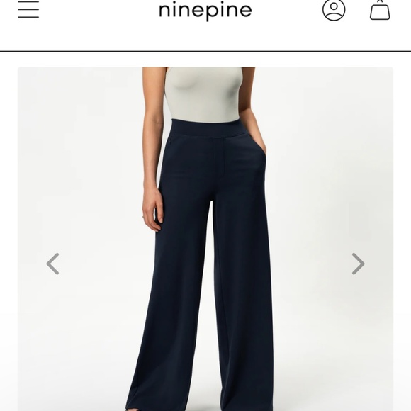 Ninepine, Size Small, inseam 30", Asana Black Wide Leg Pants - Picture 1 of 10